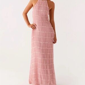 Pink Halter Maxi Dress